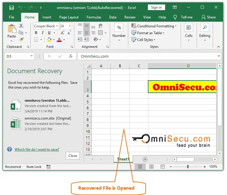 How To Recover An Excel File Using AutoRecover