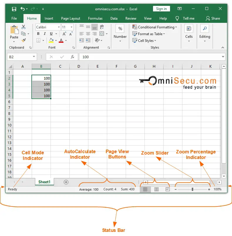 Excel Status Bar Explained In Detail