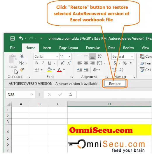 How To Recover Previous Versions Of Excel File