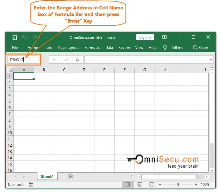 How To Select Range In Excel Worksheet