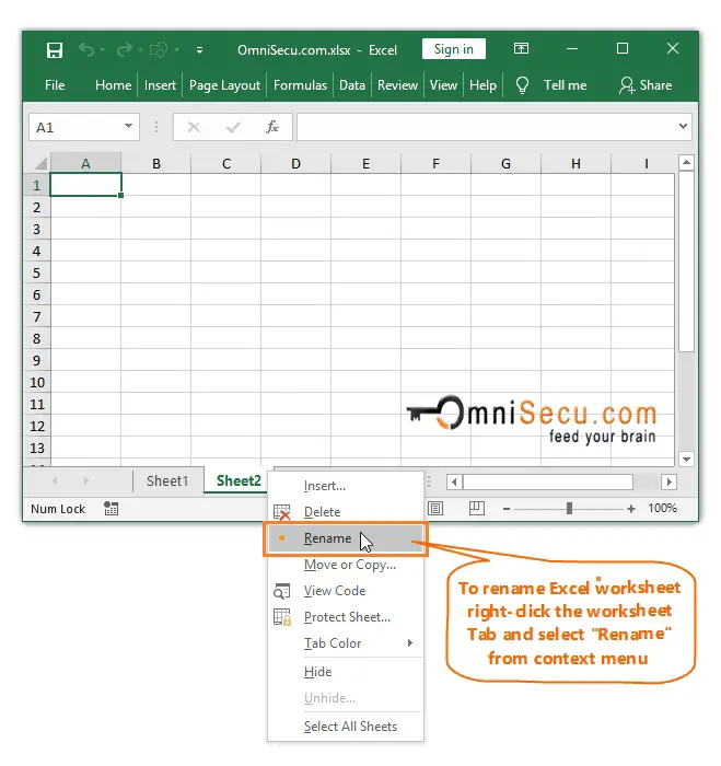 How To Rename An Excel Worksheet