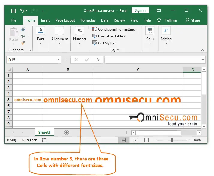 Excel AutoFit Row Height