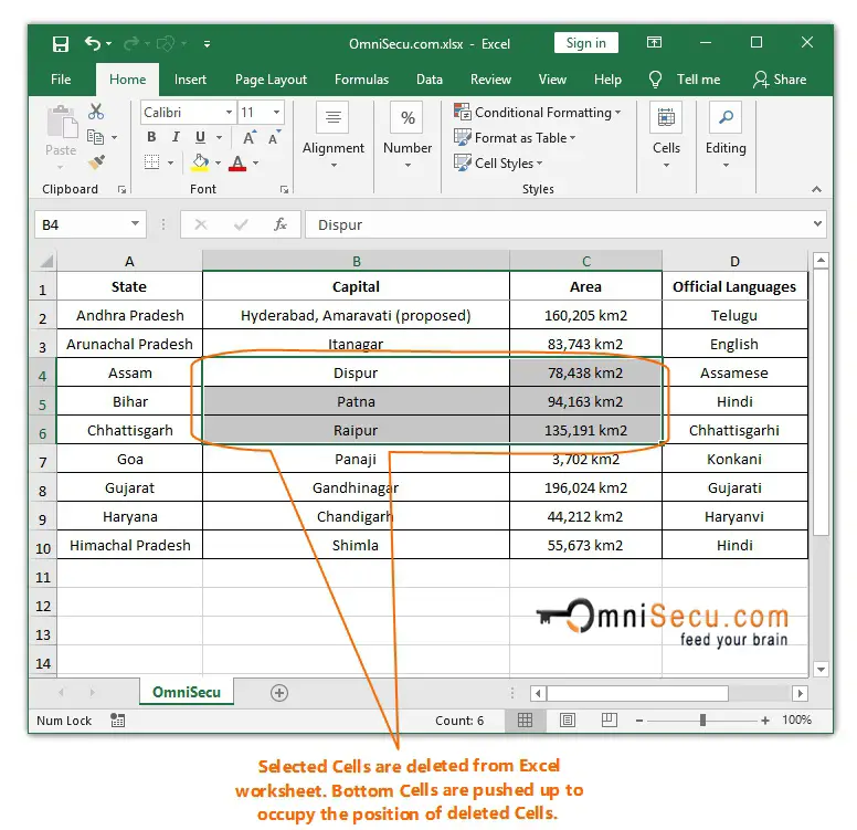 How To Delete Cells From Excel Worksheet