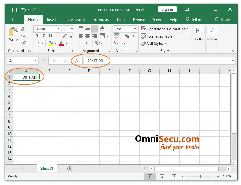 How To insert Current Time In Excel 