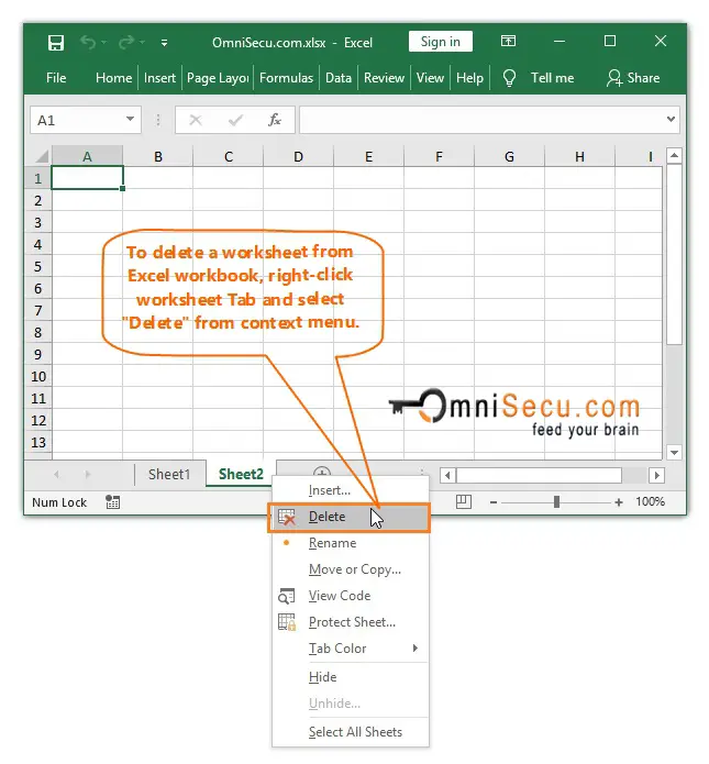 How To Delete A Worksheet From Excel Workbook