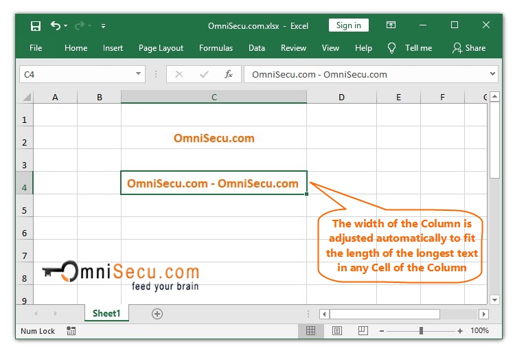 How to change and AutoFit column width in Excel