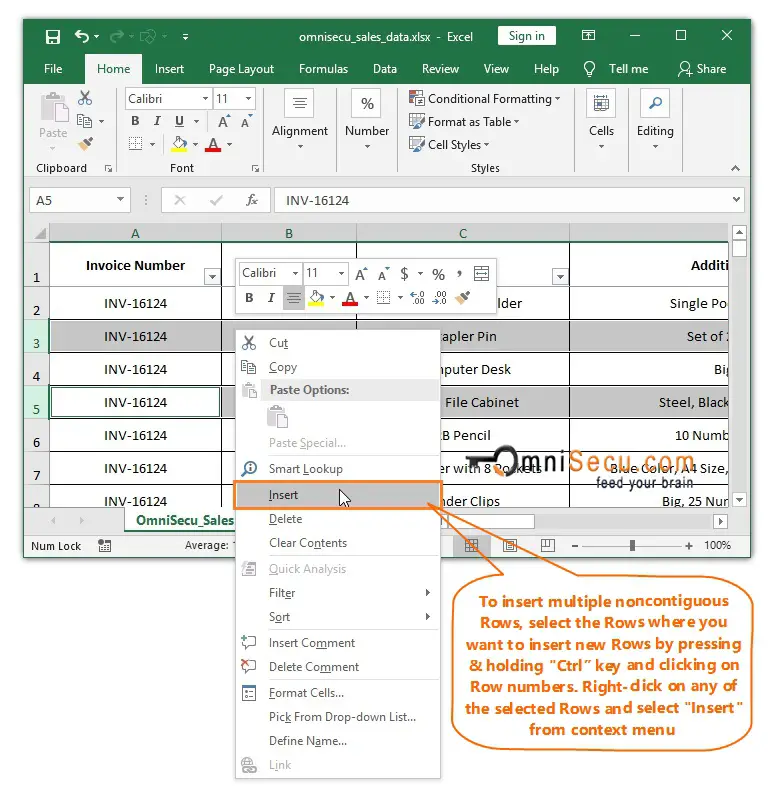 How To insert Rows In Excel Worksheet