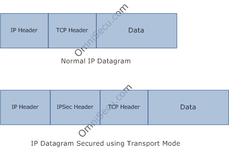 IP Datagram Secured using Transport Mode