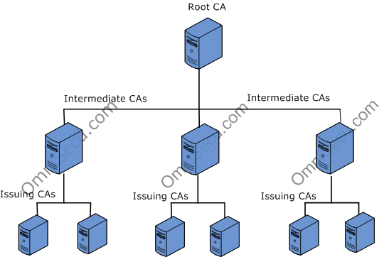 Certificate Authority (CA) Hierarchy Root CA Intermediate CA Issuing CA
