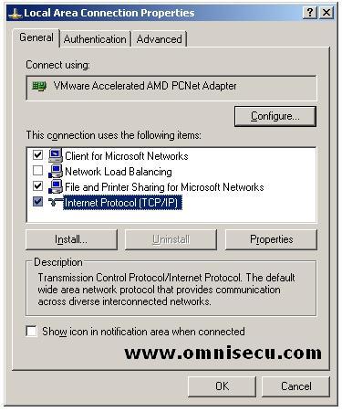 Configure static IP Address - Local Area Connection Properties